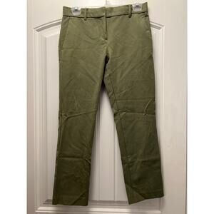Ann Taylor Women’s Straight Stretch Casual Ankle Pants‎ Size 0 Green Mid Rise